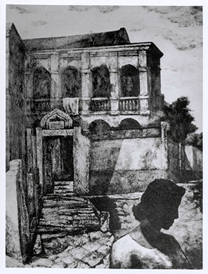 圖7. 桑田喜好，《サン．ドミニヨ》(聖多明哥)，第二回「府展」(1939)，西洋画部「特選」。「台展作品資料庫」：https://ndweb.iis.sinica.edu.tw/twart/System/database_TE/04te_search/DetailForm.jsp?Aid=965 (2020年9月10日點閱)